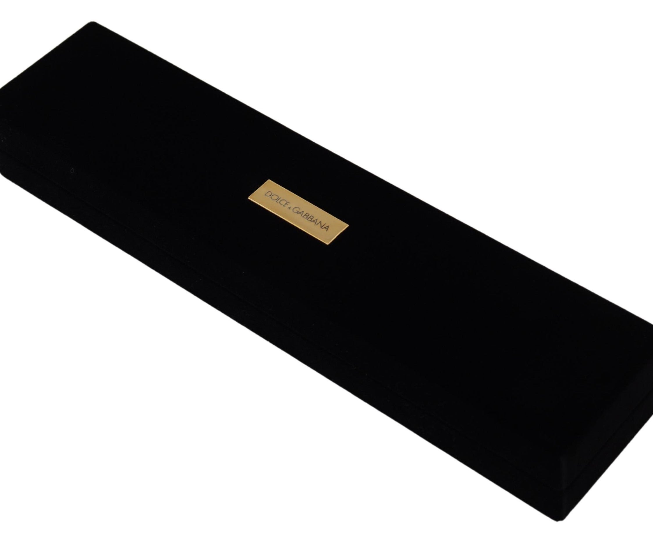 Dolce & Gabbana Cofanetto Portagioie Bracciale in Velluto Nero con Logo