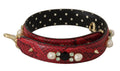 Dolce & Gabbana Tracolla per Borsa in Pelle Esotica Rossa con Cristalli