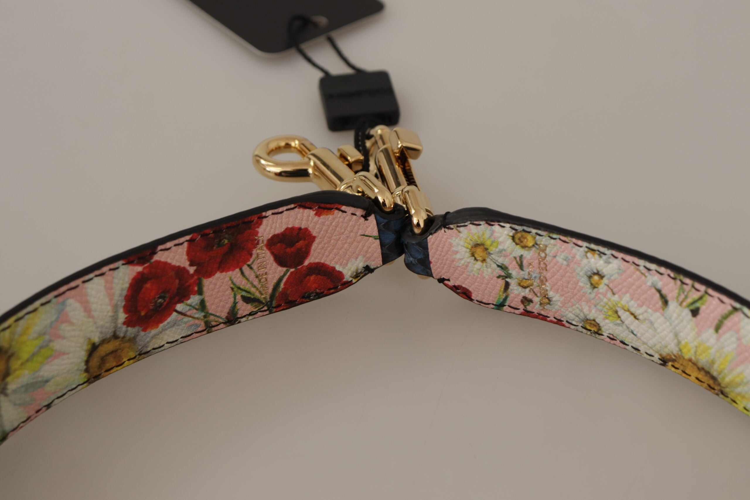 Dolce & Gabbana Tracolla Reversibile in Pelle Esotica Blu con Cristalli