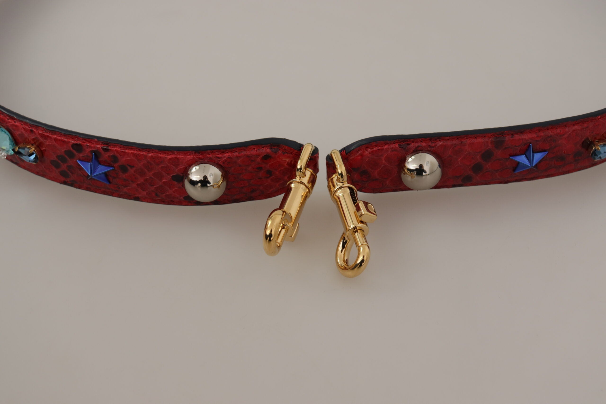 Dolce & Gabbana Tracolla Rossa in Pelle Esotica con Cristalli