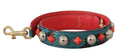 Tracolla in pelle con cristalli verdi Dolce & Gabbana
