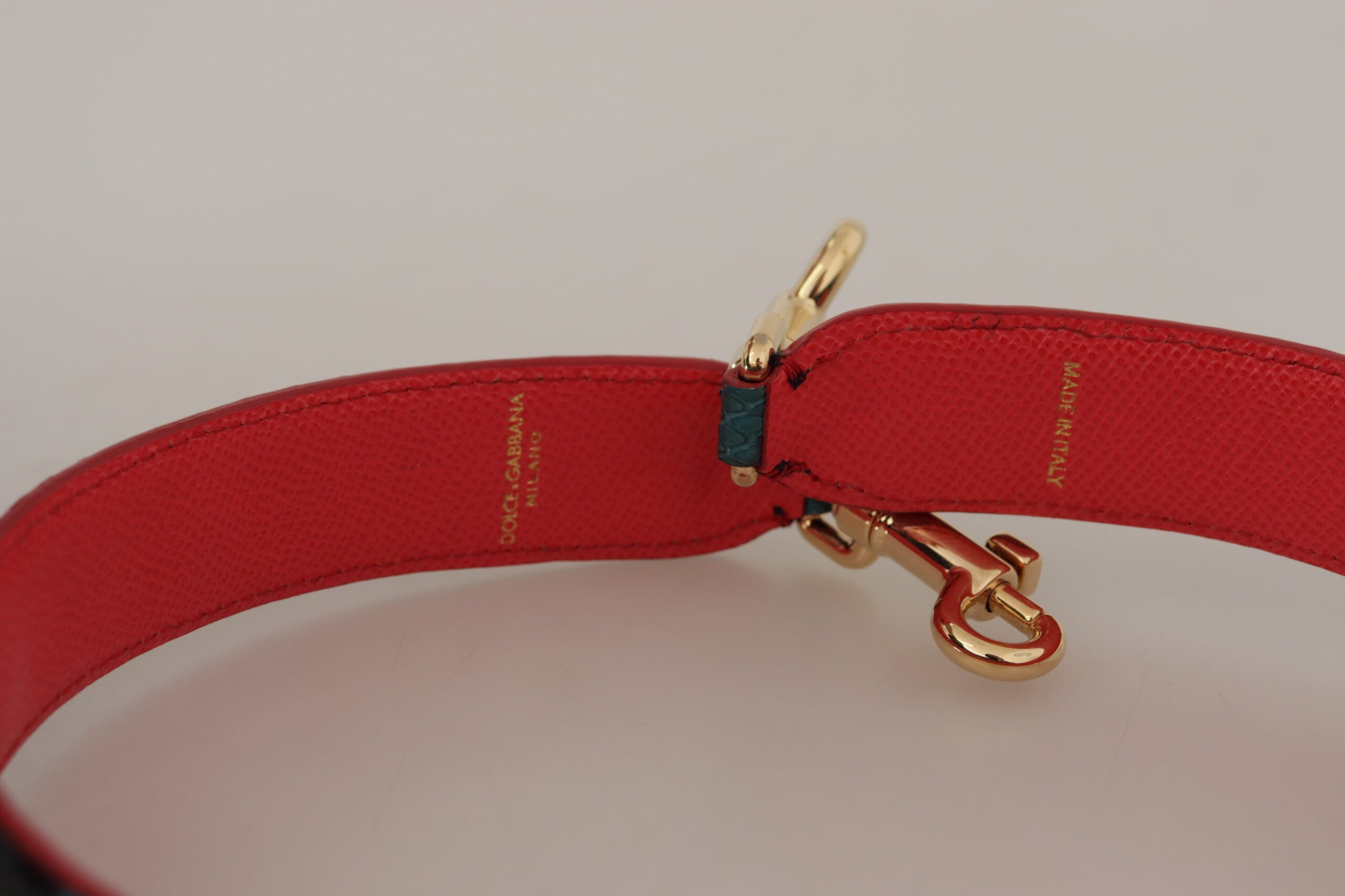 Tracolla in pelle con cristalli verdi Dolce & Gabbana