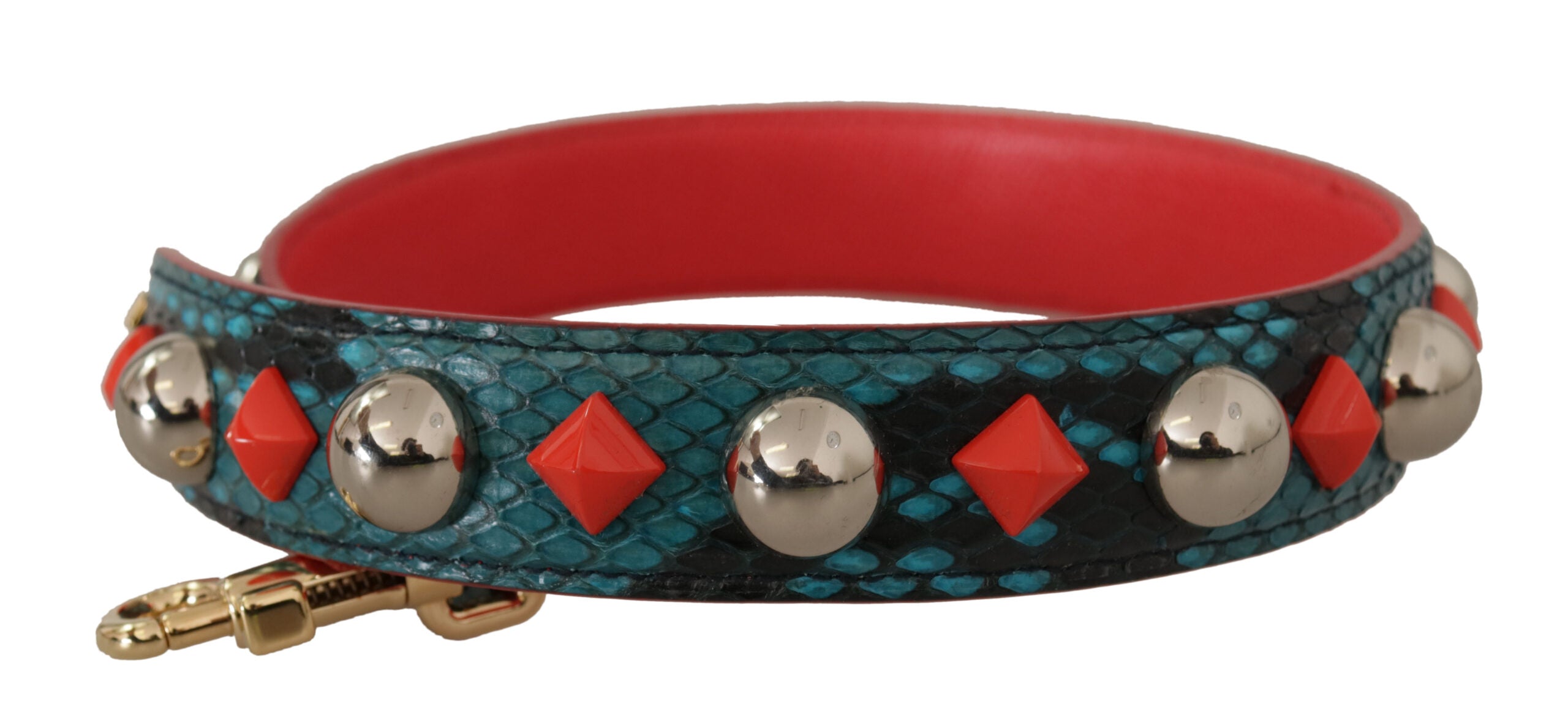Tracolla in pelle con cristalli verdi Dolce & Gabbana
