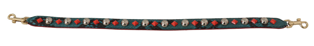 Tracolla in pelle con cristalli verdi Dolce & Gabbana