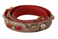 Dolce & Gabbana Tracolla Marrone in Pelle di Pitone con Cristalli