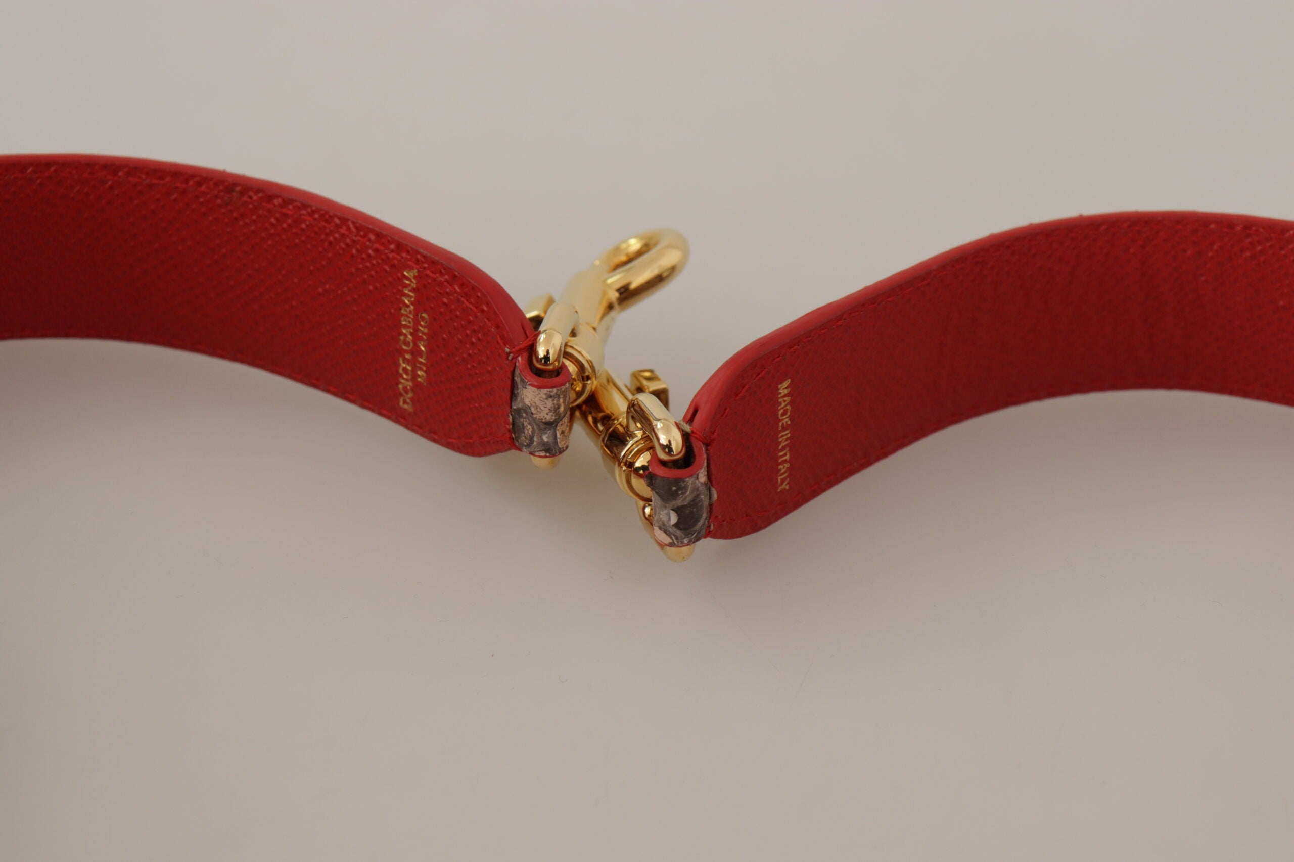 Dolce & Gabbana Tracolla Marrone in Pelle di Pitone con Cristalli