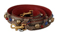 Tracolla borchiata Dolce & Gabbana in pelle di pitone marrone
