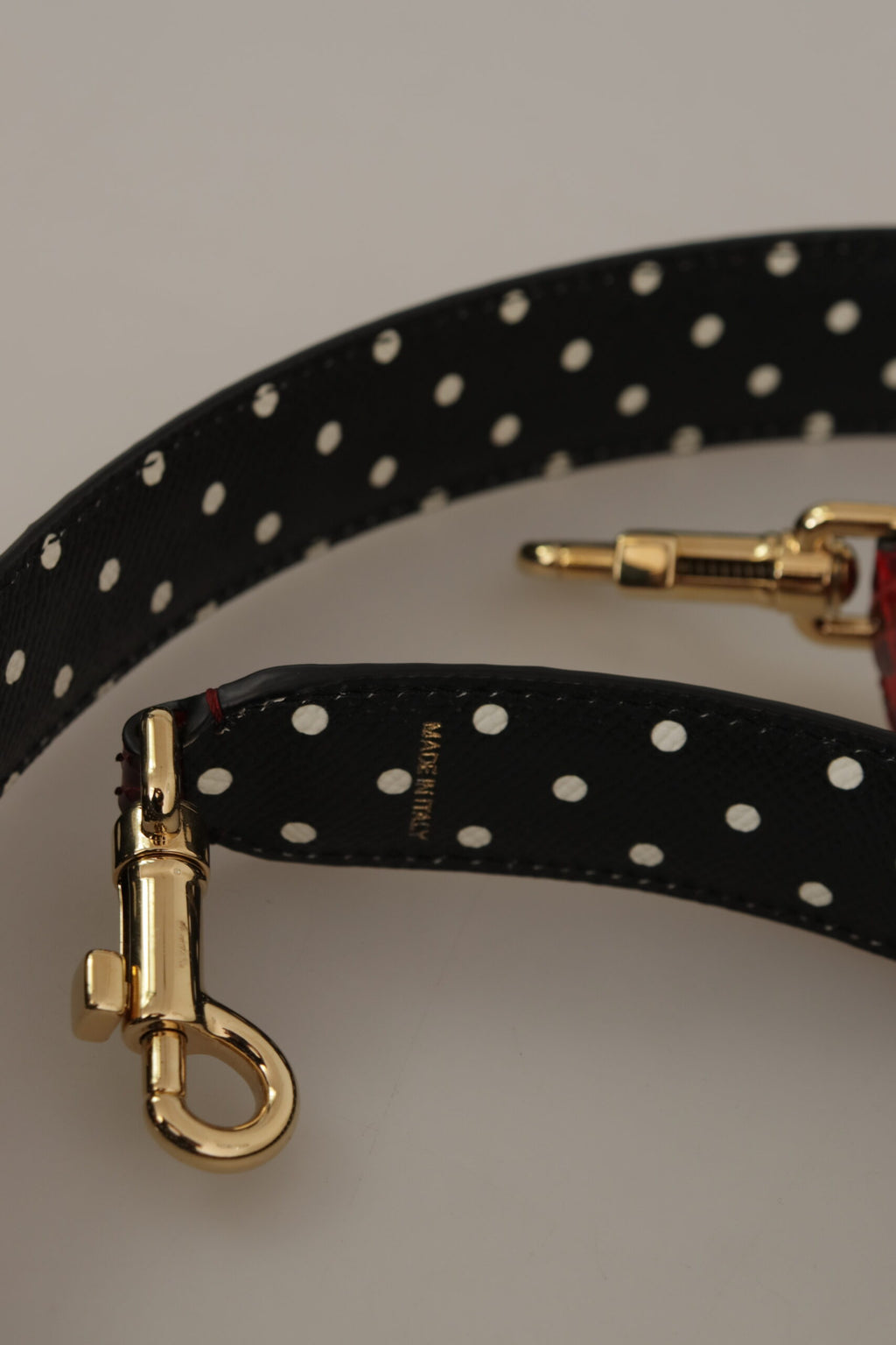 Tracolla reversibile in pitone rosso con cristalli Dolce & Gabbana