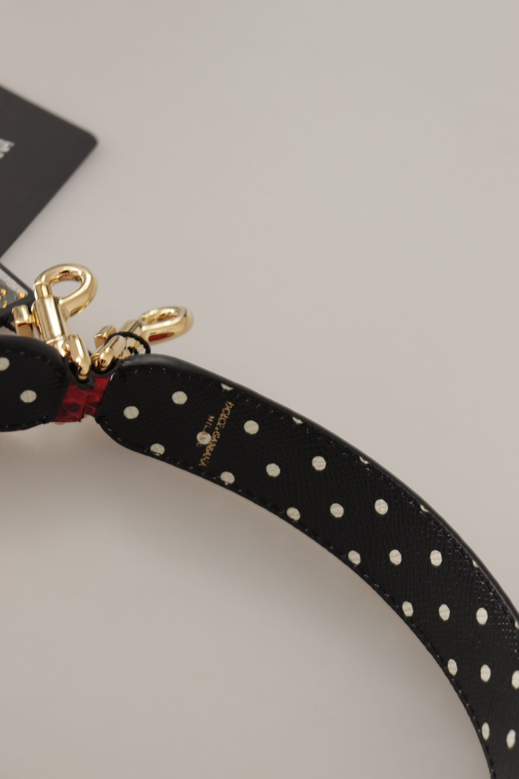 Dolce & Gabbana Tracolla Reversibile in Pelle di Pitone Rossa con Cristalli