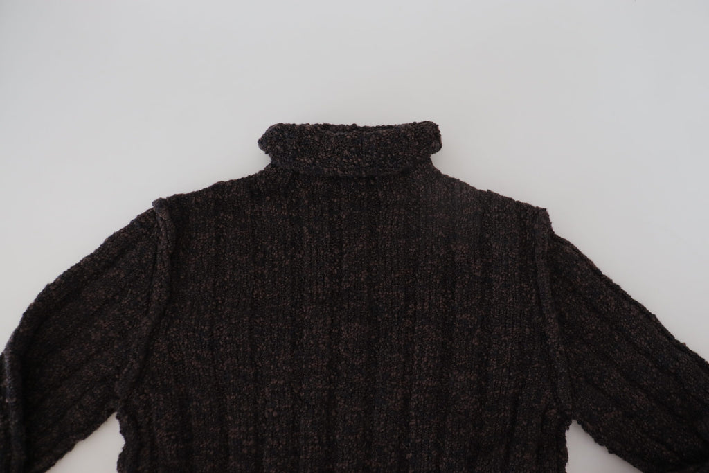 Maglione dolcevita in maglia di lana marrone Dolce & Gabbana