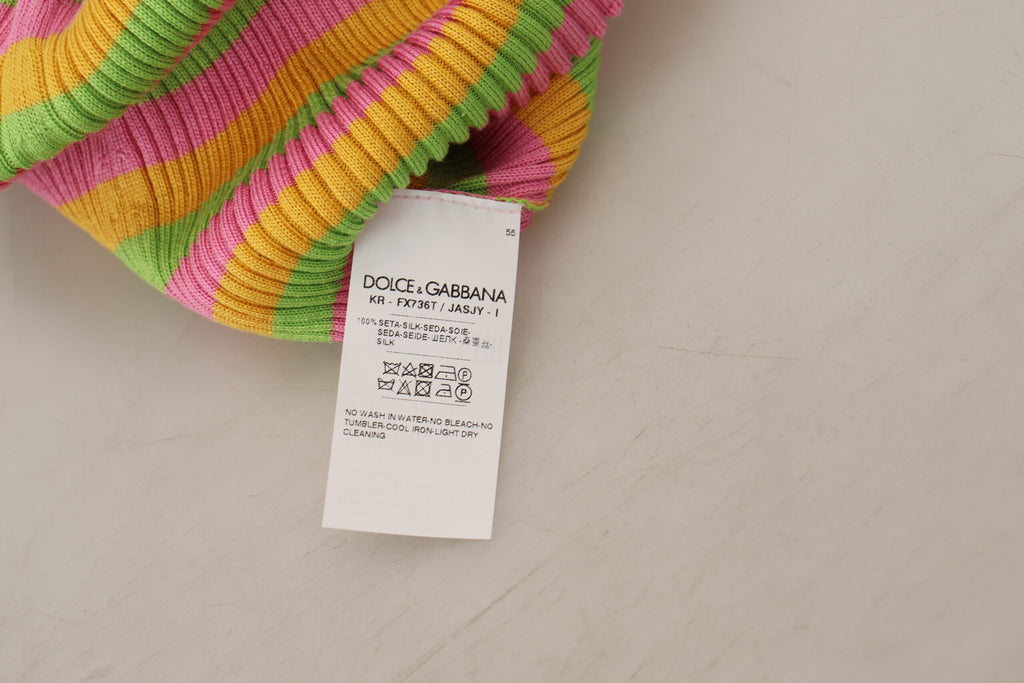 Gilet Smanicato Pullover Dolce & Gabbana in Seta Multicolor