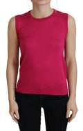 Dolce & Gabbana Canotta Rosa in Seta Pullover Girocollo