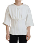 T-shirt Dolce & Gabbana in cotone elasticizzato con corsetto bianco