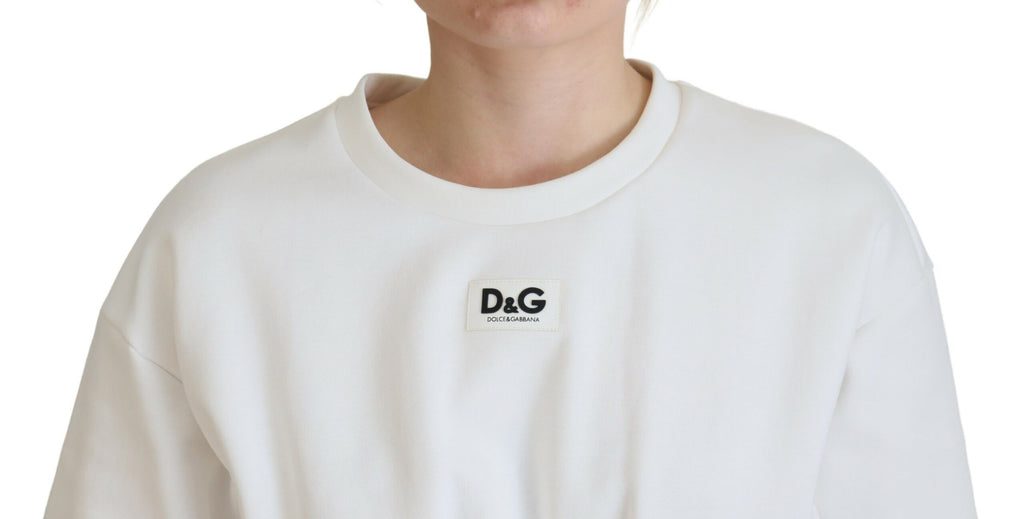 T-shirt Dolce & Gabbana in cotone elasticizzato con corsetto bianco