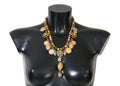 Collana appariscente Dolce & Gabbana con logo ananas in ottone dorato e cristallo