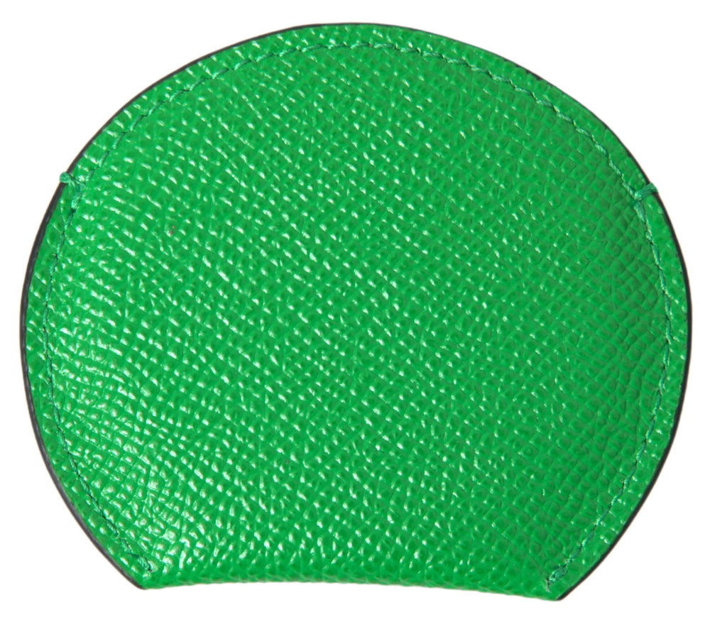 Portaspecchio rotondo Dolce & Gabbana in pelle di vitello verde con logo