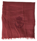 Sciarpa/Stola in cashmere bordeaux di Dolce & Gabbana con frange