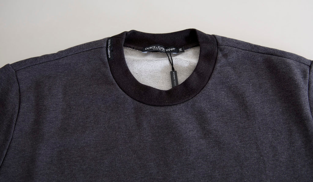 Maglione Dolce & Gabbana girocollo in cotone grigio scuro