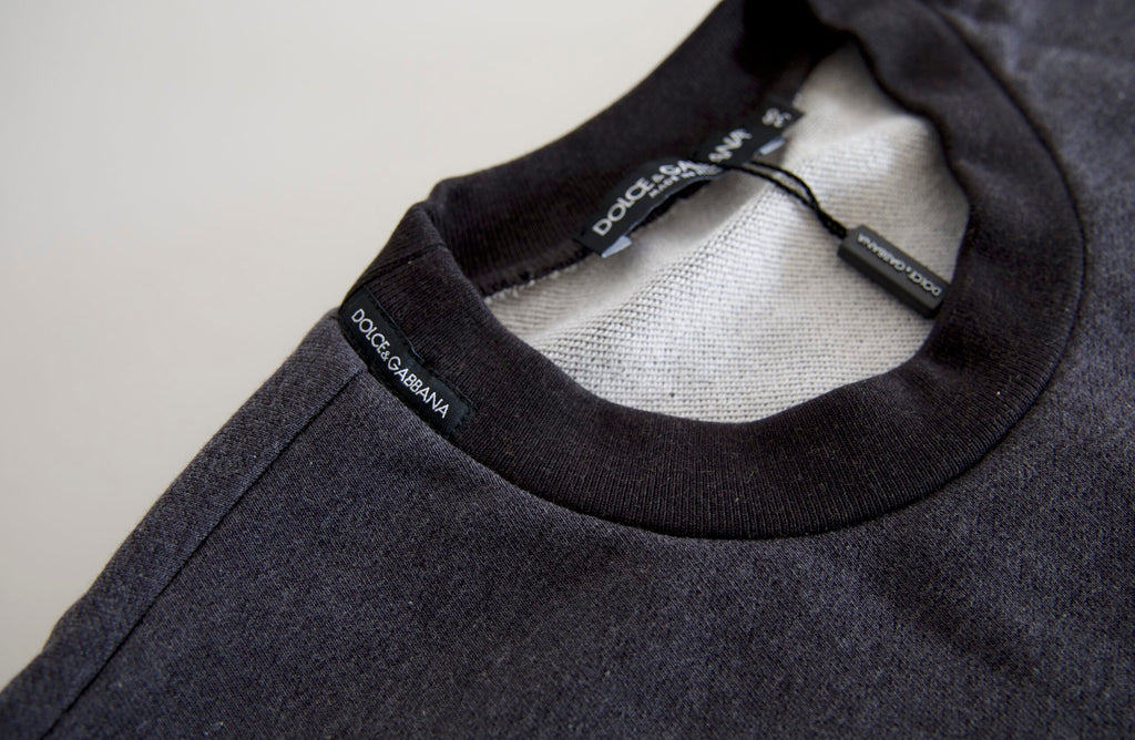 Maglione Dolce & Gabbana girocollo in cotone grigio scuro