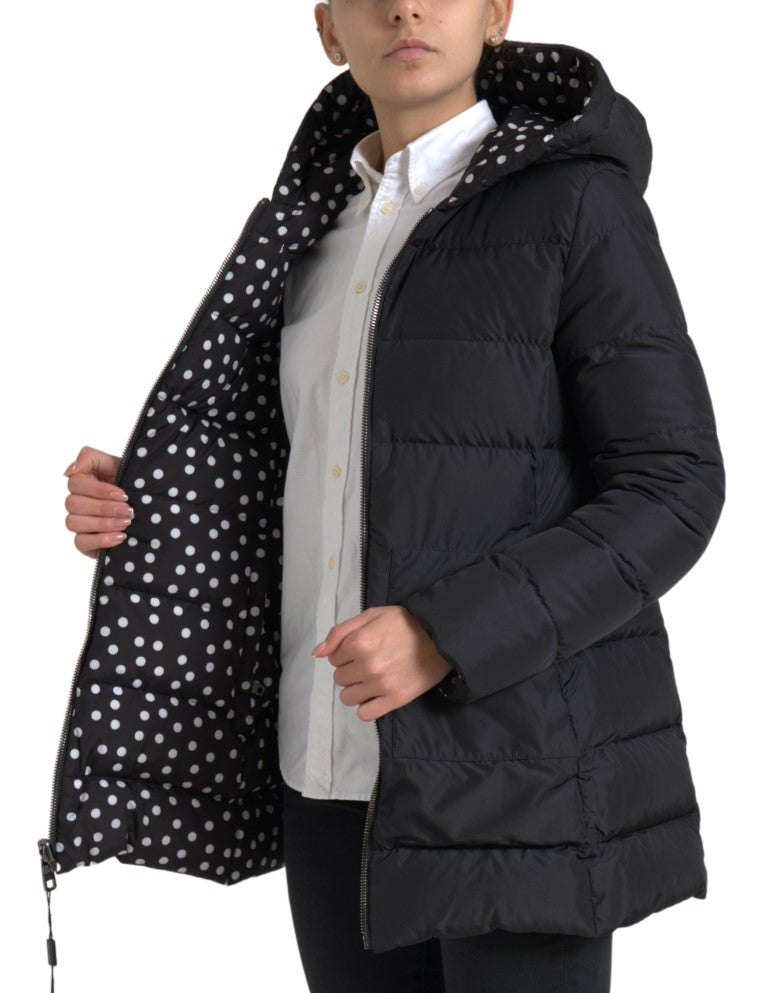 Dolce & Gabbana Giacca Reversibile Nera con Cappuccio in Poliestere
