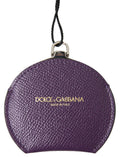 Portaspecchio rotondo in pelle di vitello viola Dolce & Gabbana