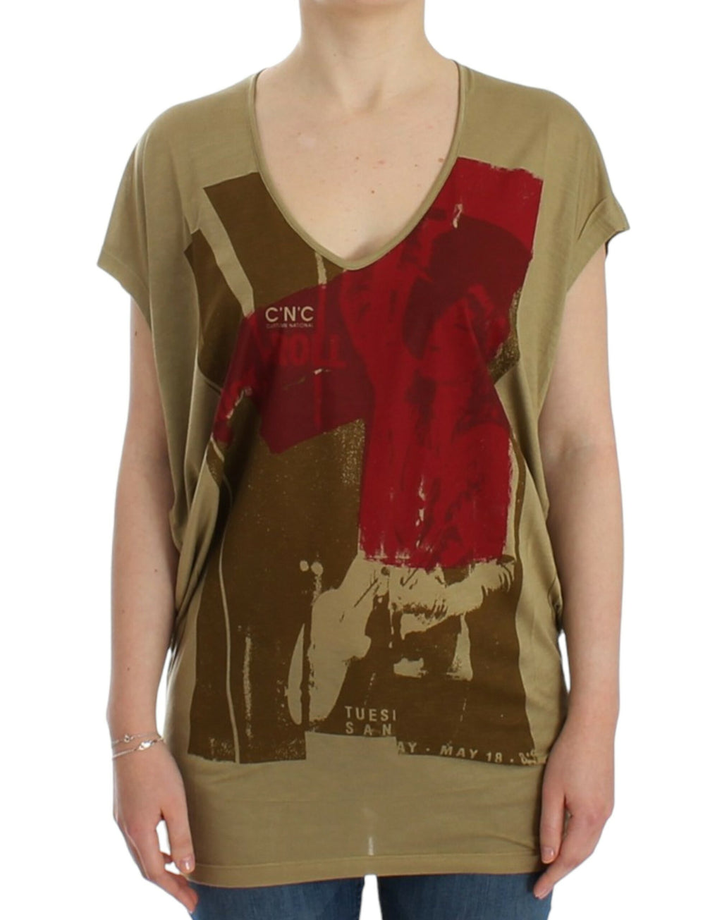 T-shirt a maniche corte Costume National con stampa verde