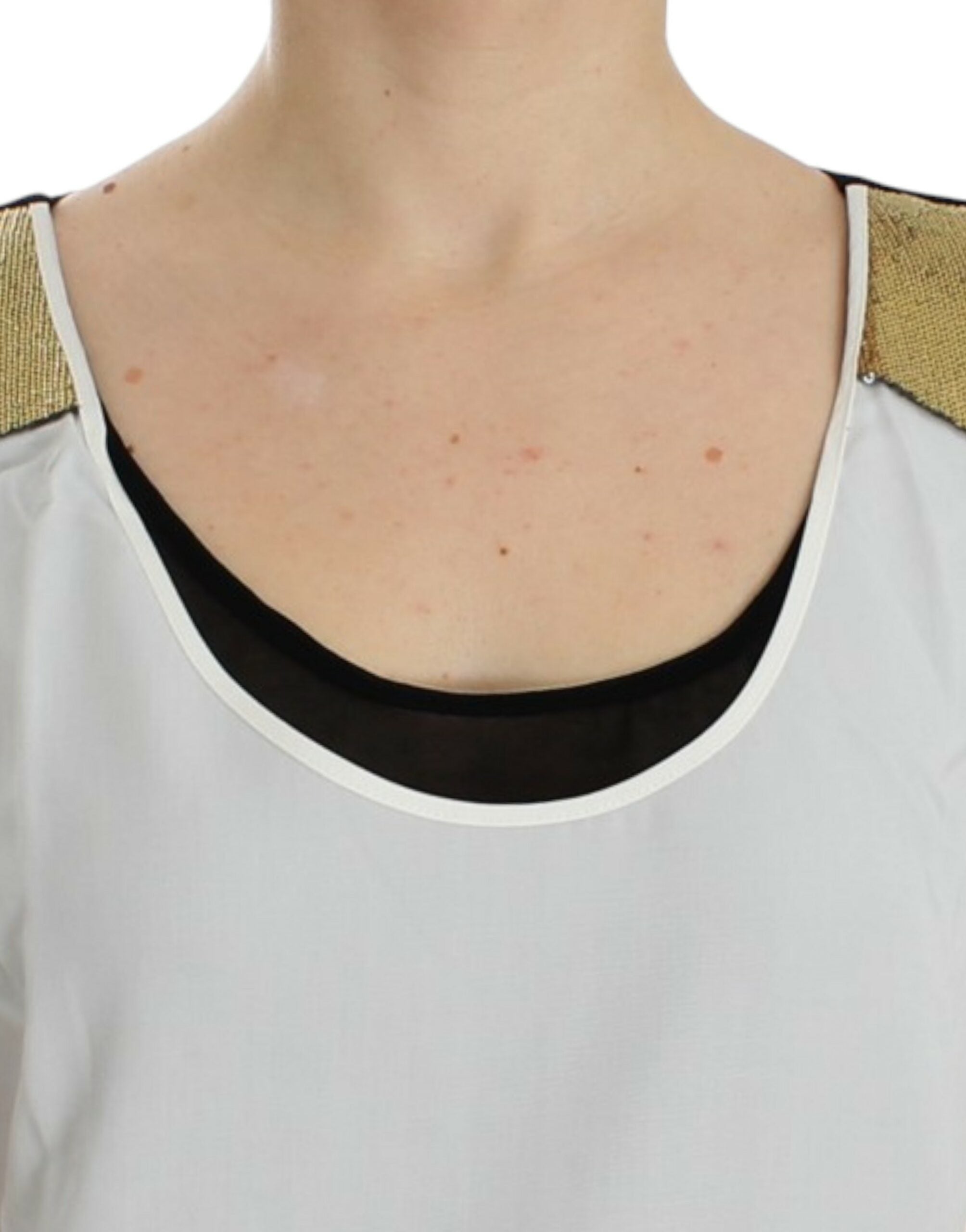 Top smanicato Costume National bianco