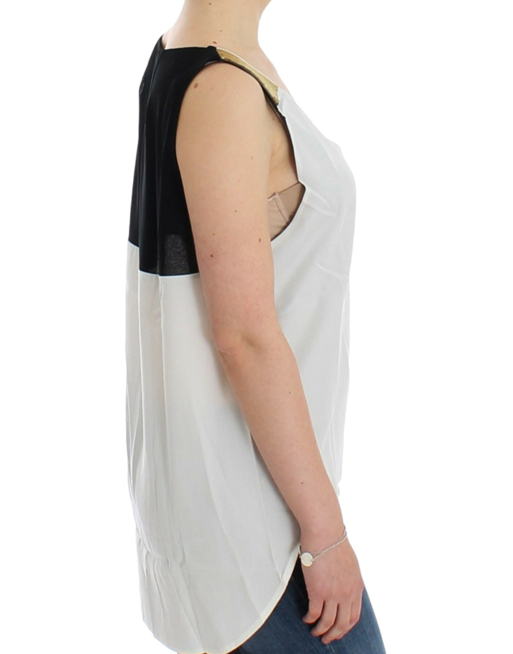 Top smanicato Costume National bianco