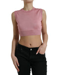 Top smanicato corto girocollo rosa Dolce & Gabbana
