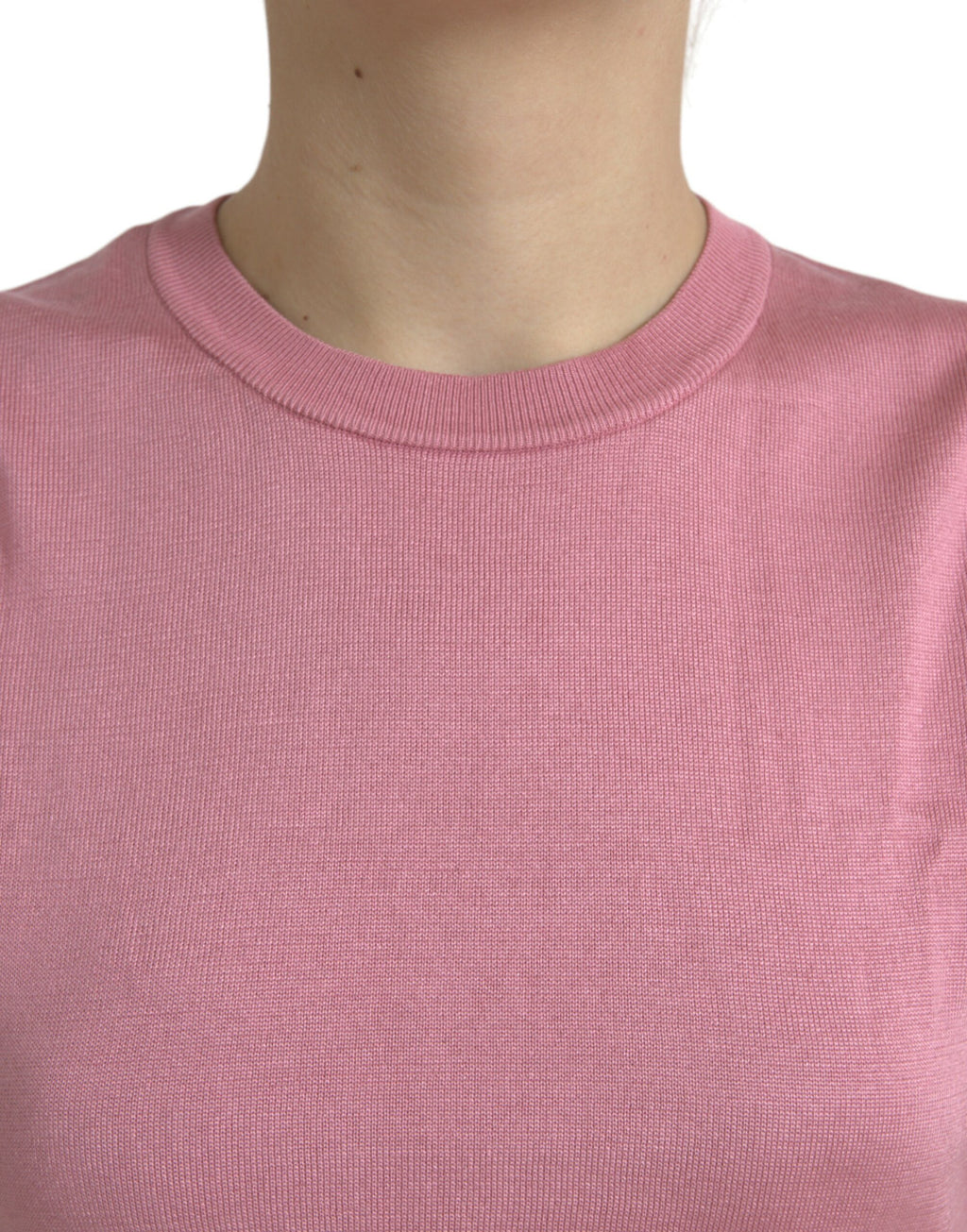Top smanicato corto girocollo rosa Dolce & Gabbana