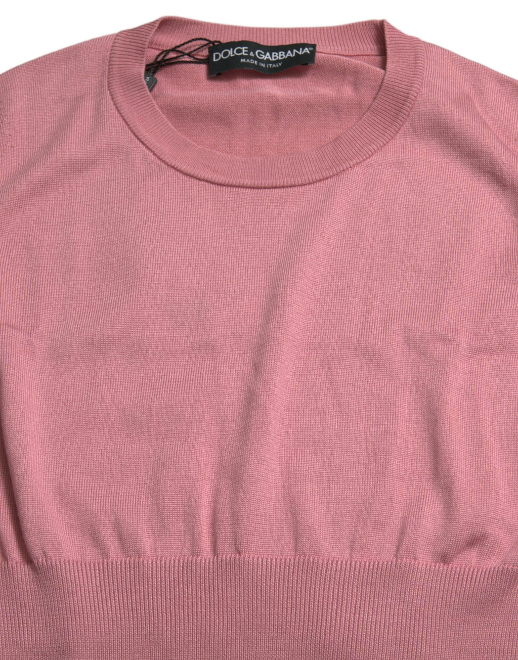 Top smanicato corto girocollo rosa Dolce & Gabbana