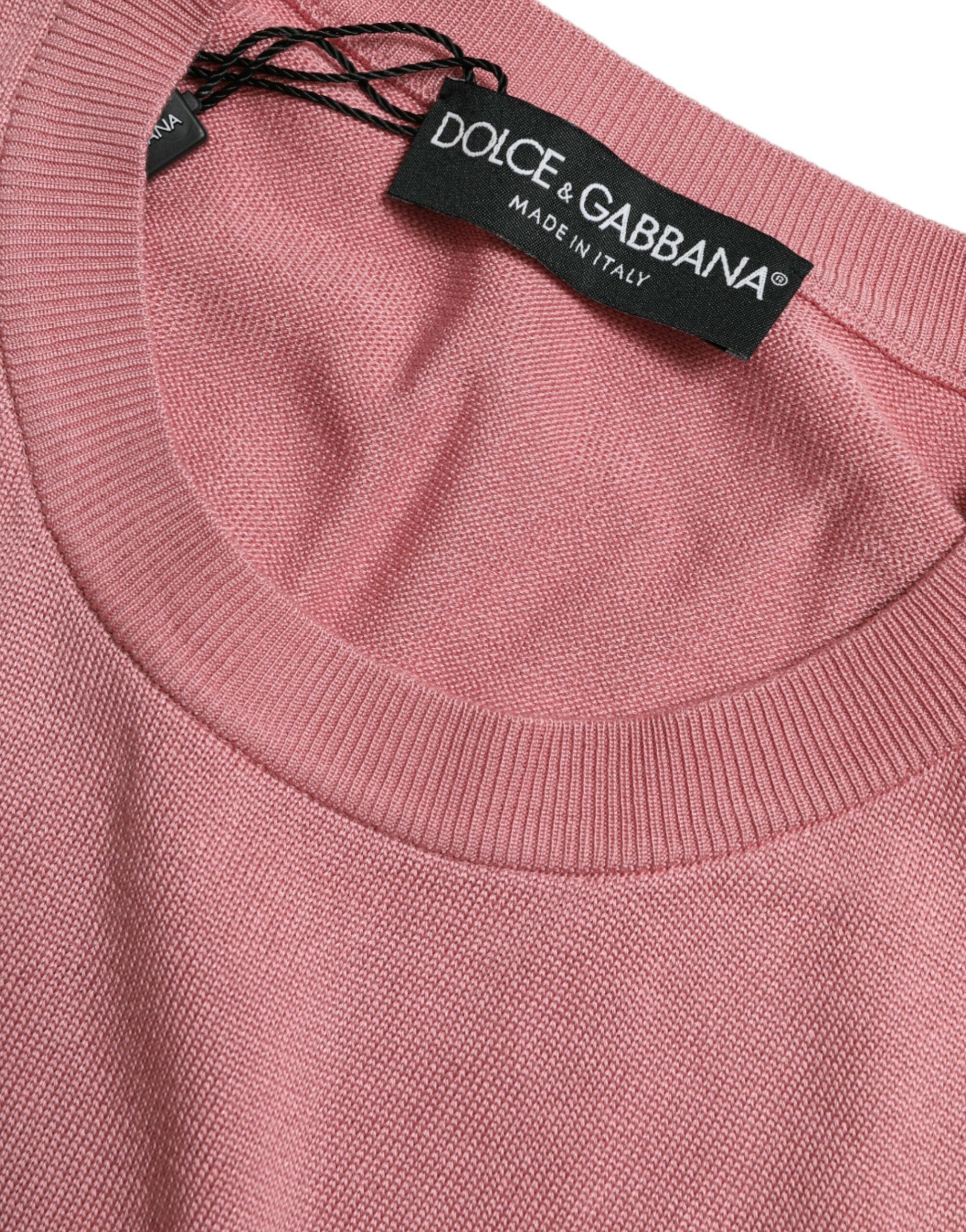 Top smanicato corto girocollo rosa Dolce & Gabbana