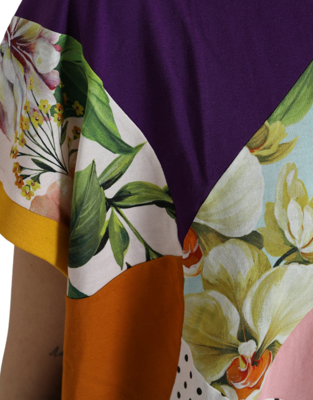 Blusa Top Dolce & Gabbana in Cotone Seta Patchwork Multicolore