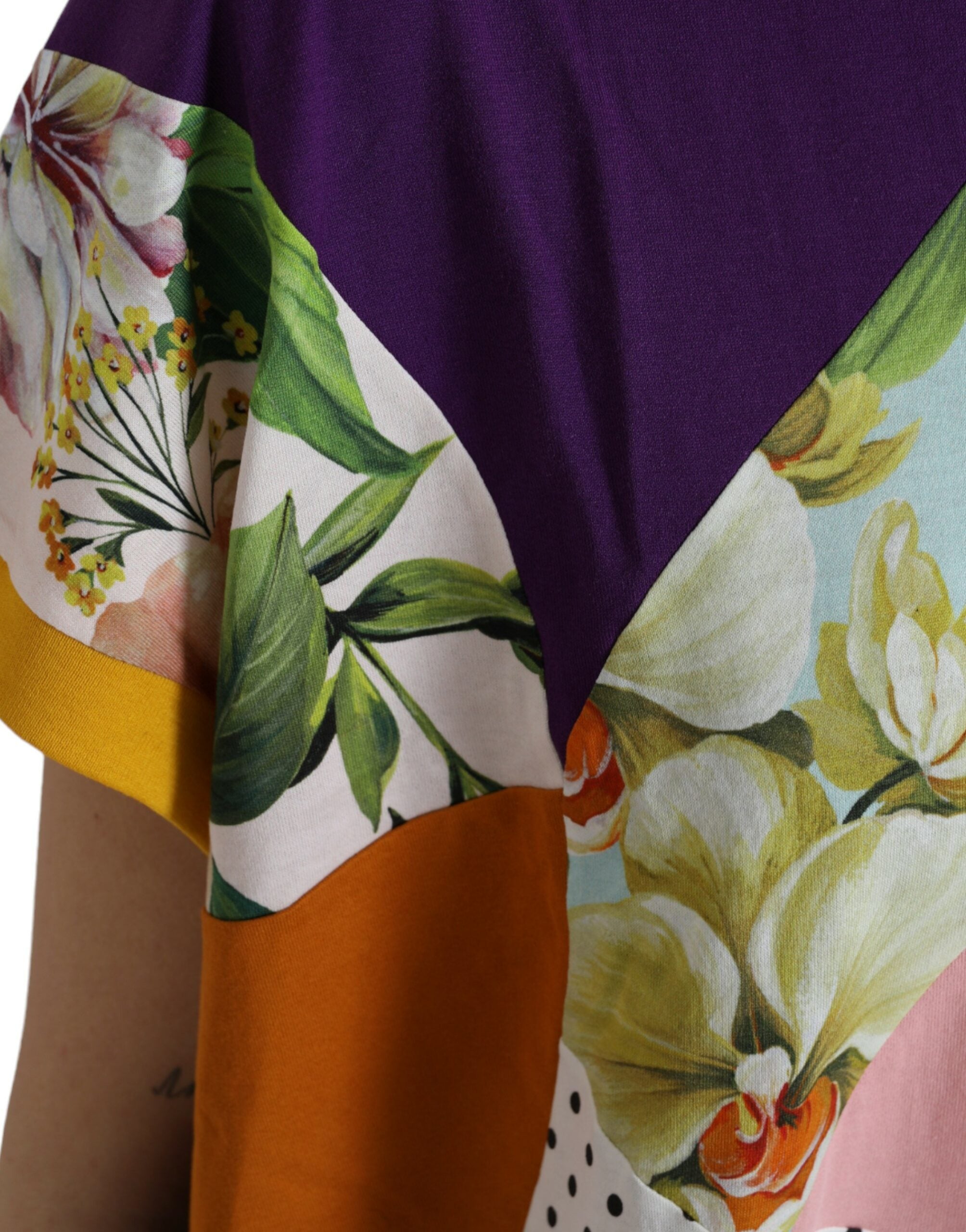 Blusa Top Dolce & Gabbana in Cotone Seta Patchwork Multicolore
