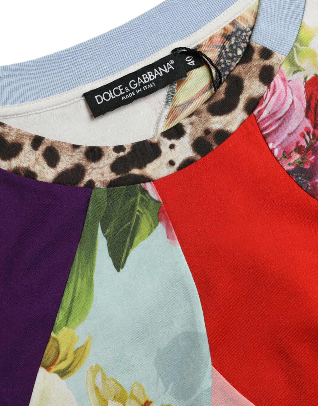 Blusa Top Dolce & Gabbana in Cotone Seta Patchwork Multicolore