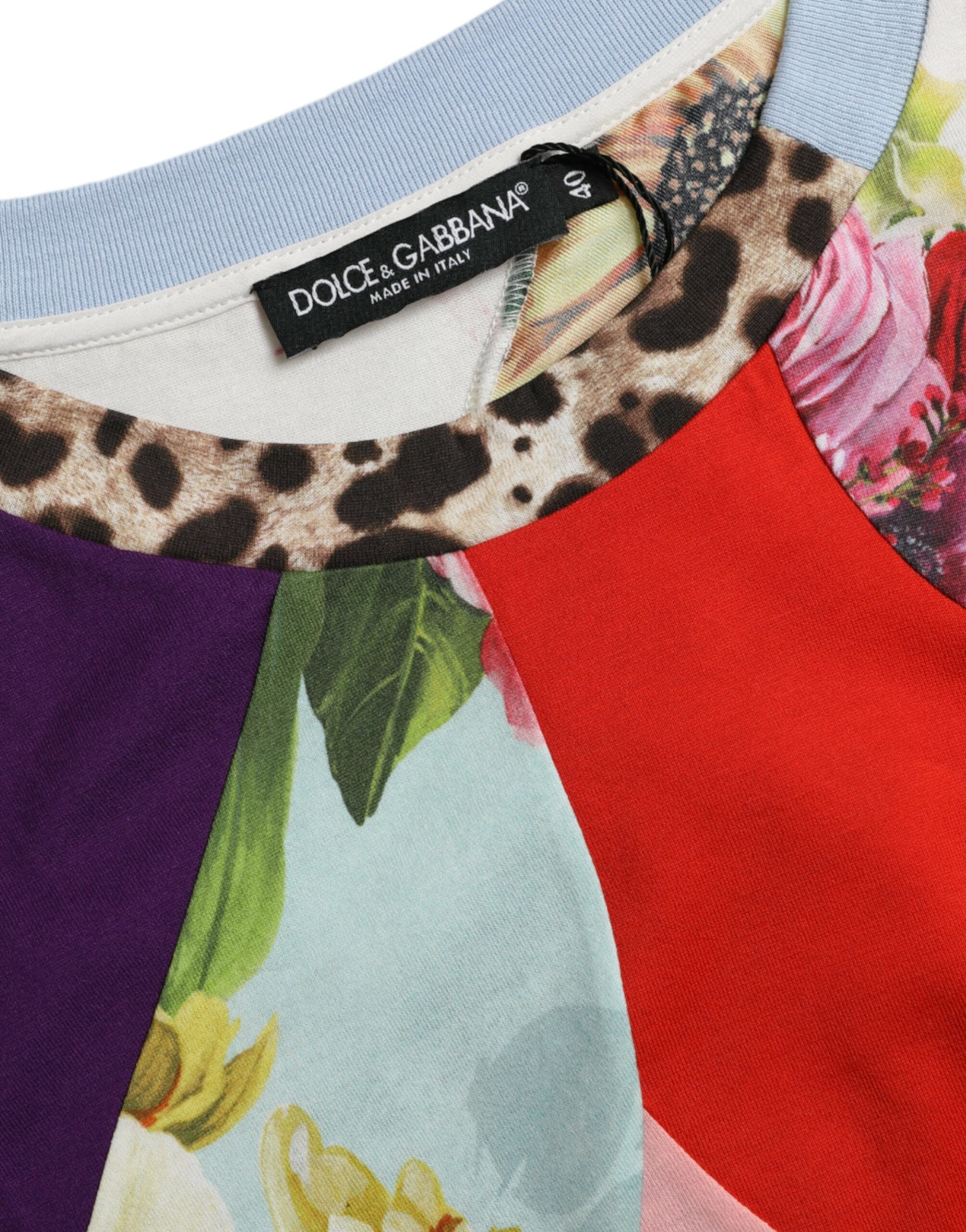 Blusa Top Dolce & Gabbana in Cotone Seta Patchwork Multicolore
