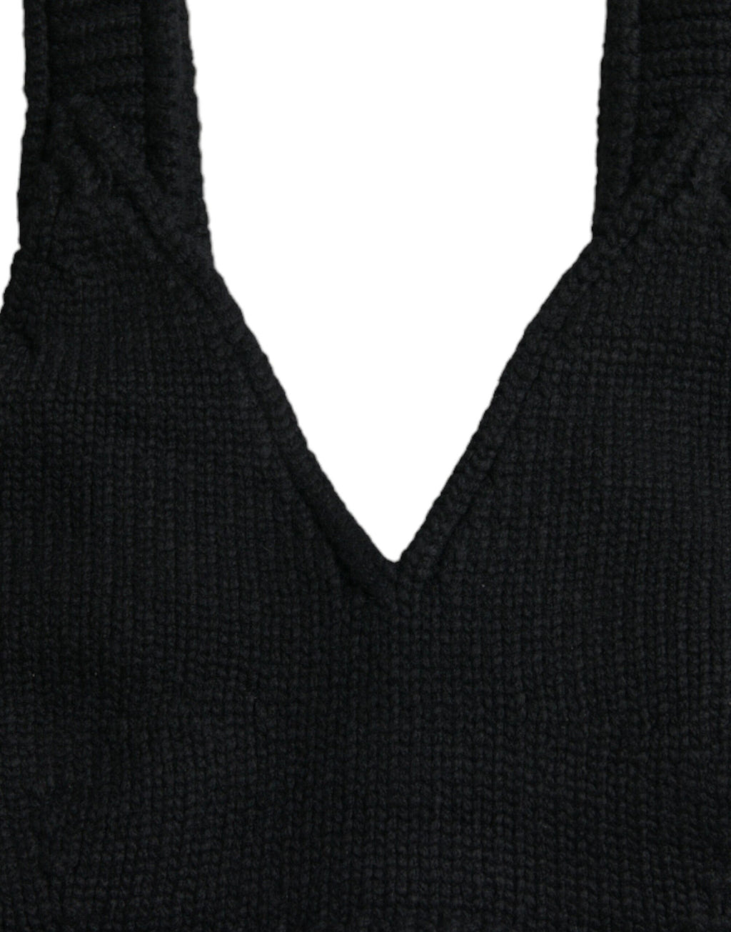 Top bustier Dolce & Gabbana nero in cashmere scollato a V e crop