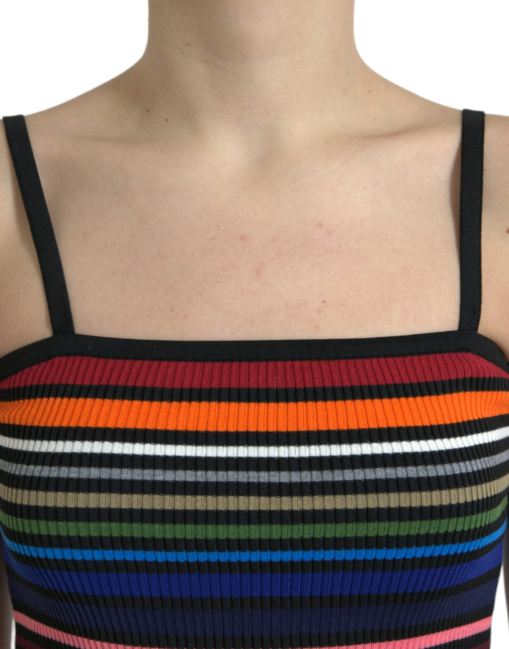 Top con spalline sottili a righe multicolori Dolce & Gabbana