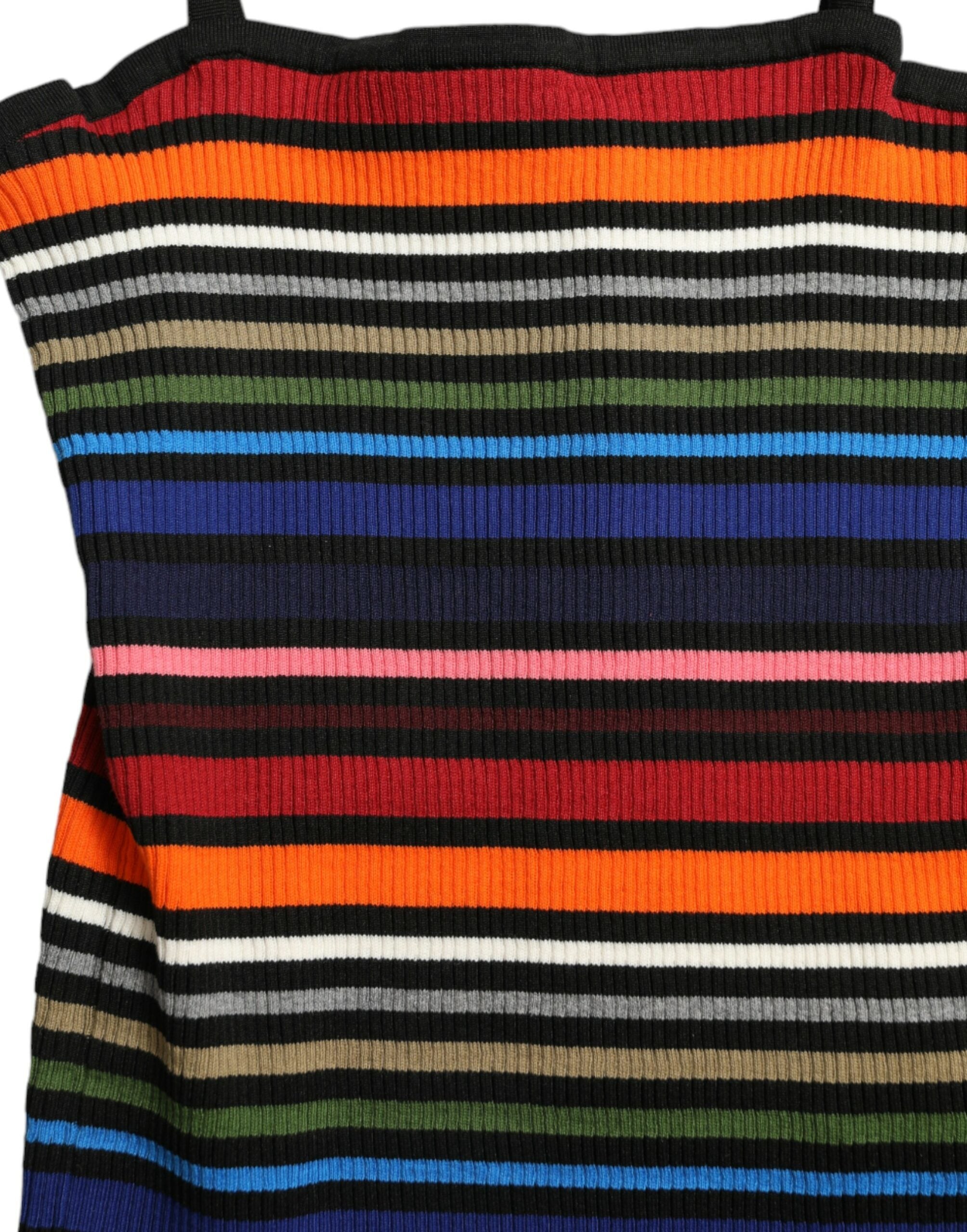 Top con spalline sottili a righe multicolori Dolce & Gabbana