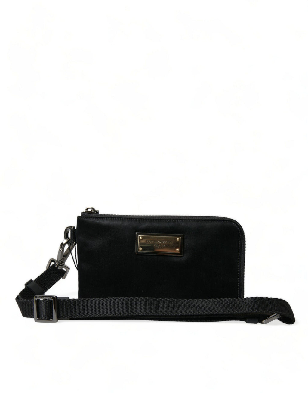 Dolce & Gabbana Clutch Bag Busta Pochette Portachiavi in Nylon Nero con Logo