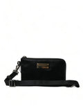 Dolce & Gabbana Clutch Bag Busta Pochette Portachiavi in Nylon Nero con Logo