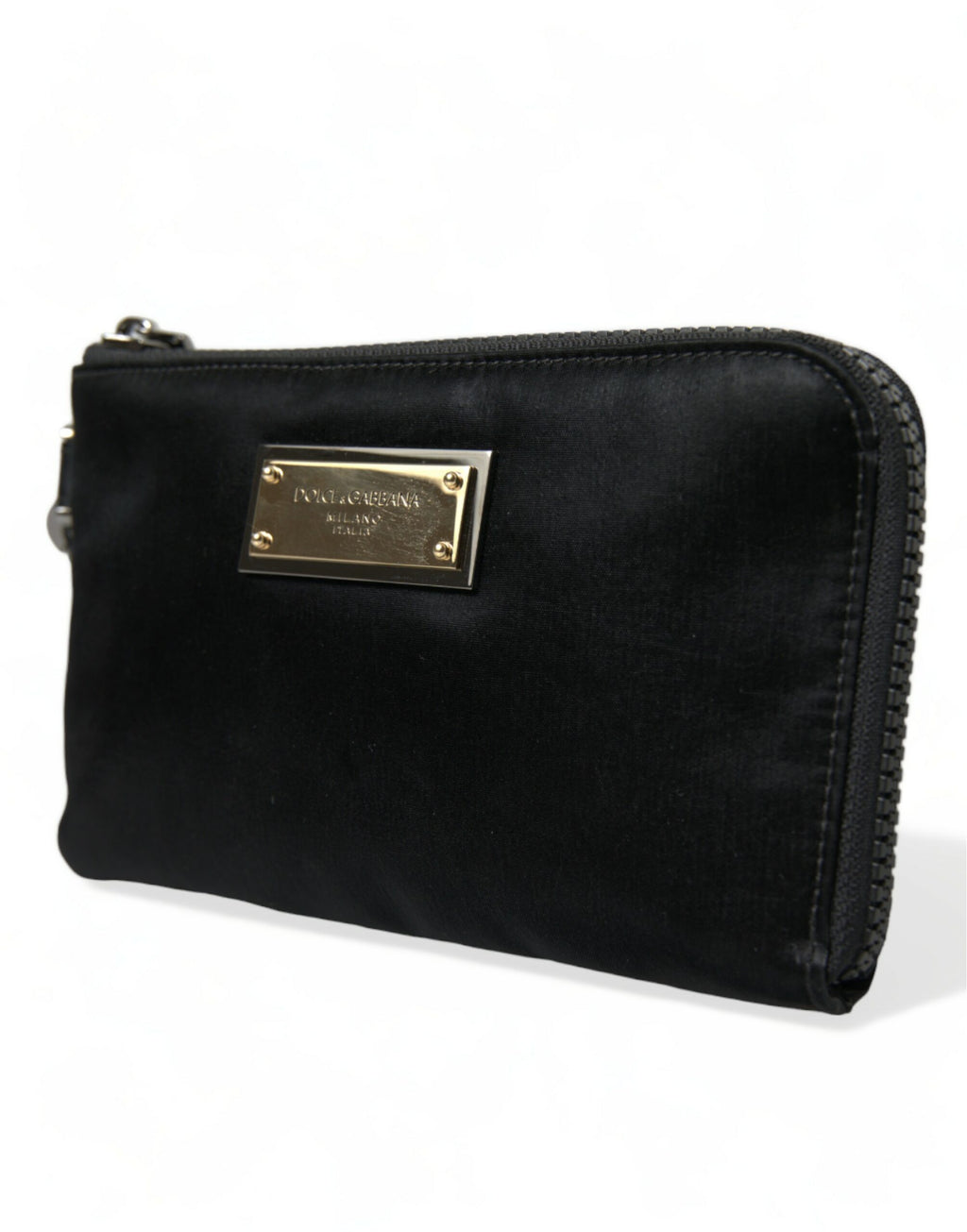 Dolce & Gabbana Clutch Bag Busta Pochette Portachiavi in Nylon Nero con Logo