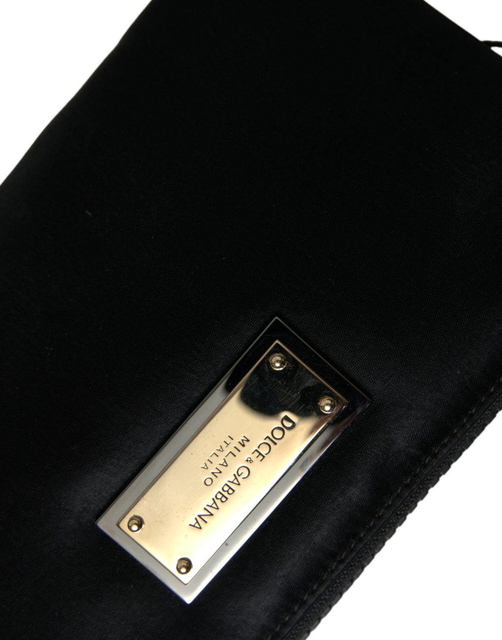 Dolce & Gabbana Clutch Bag Busta Pochette Portachiavi in Nylon Nero con Logo