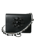 Portacarte/portafoglio Dolce & Gabbana in pelle bianca e nera con cristalli