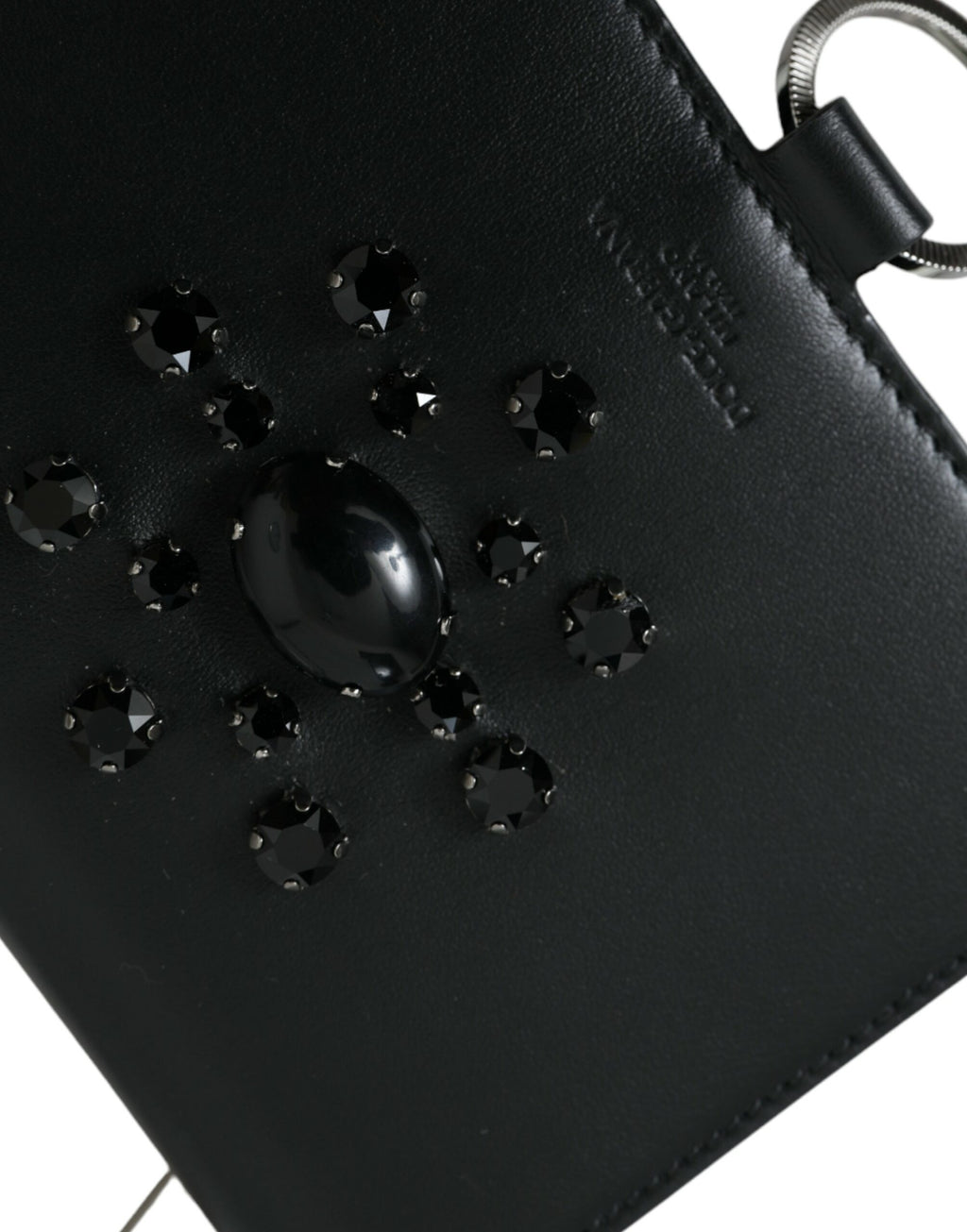 Portacarte/portafoglio Dolce & Gabbana in pelle bianca e nera con cristalli