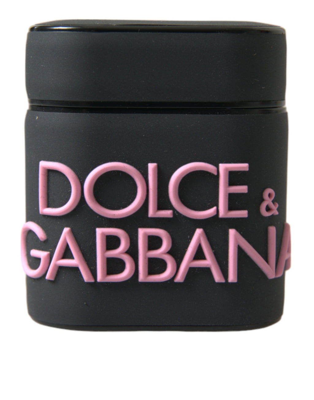 Dolce & Gabbana Custodia Nera per Airpods in Silicone con Logo in Rilievo