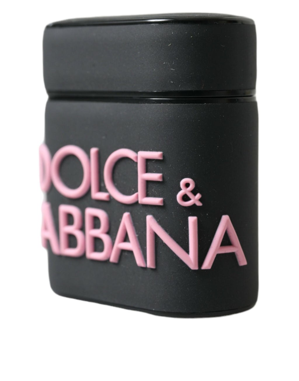 Dolce & Gabbana Custodia Nera per Airpods in Silicone con Logo in Rilievo