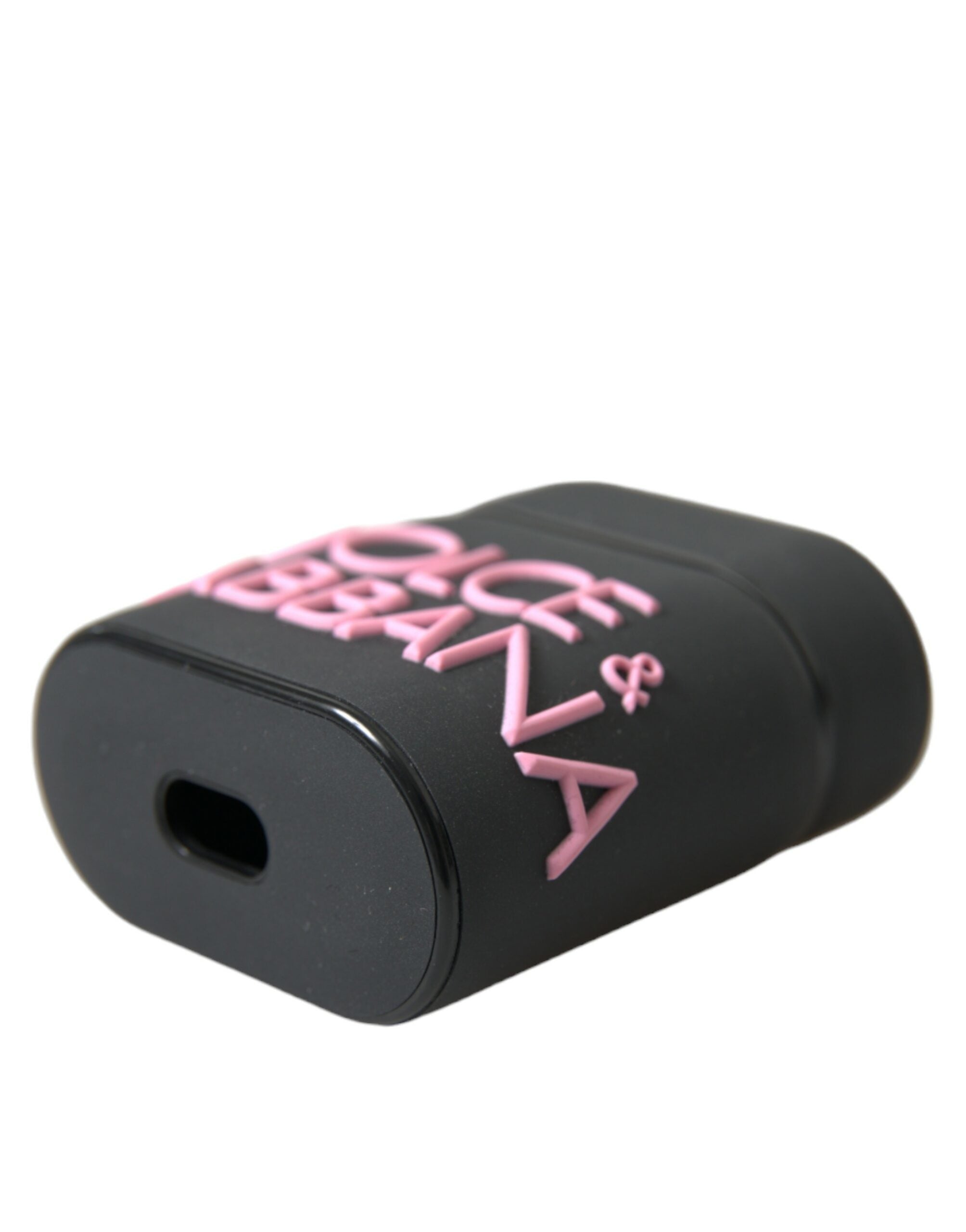 Dolce & Gabbana Custodia Nera per Airpods in Silicone con Logo in Rilievo