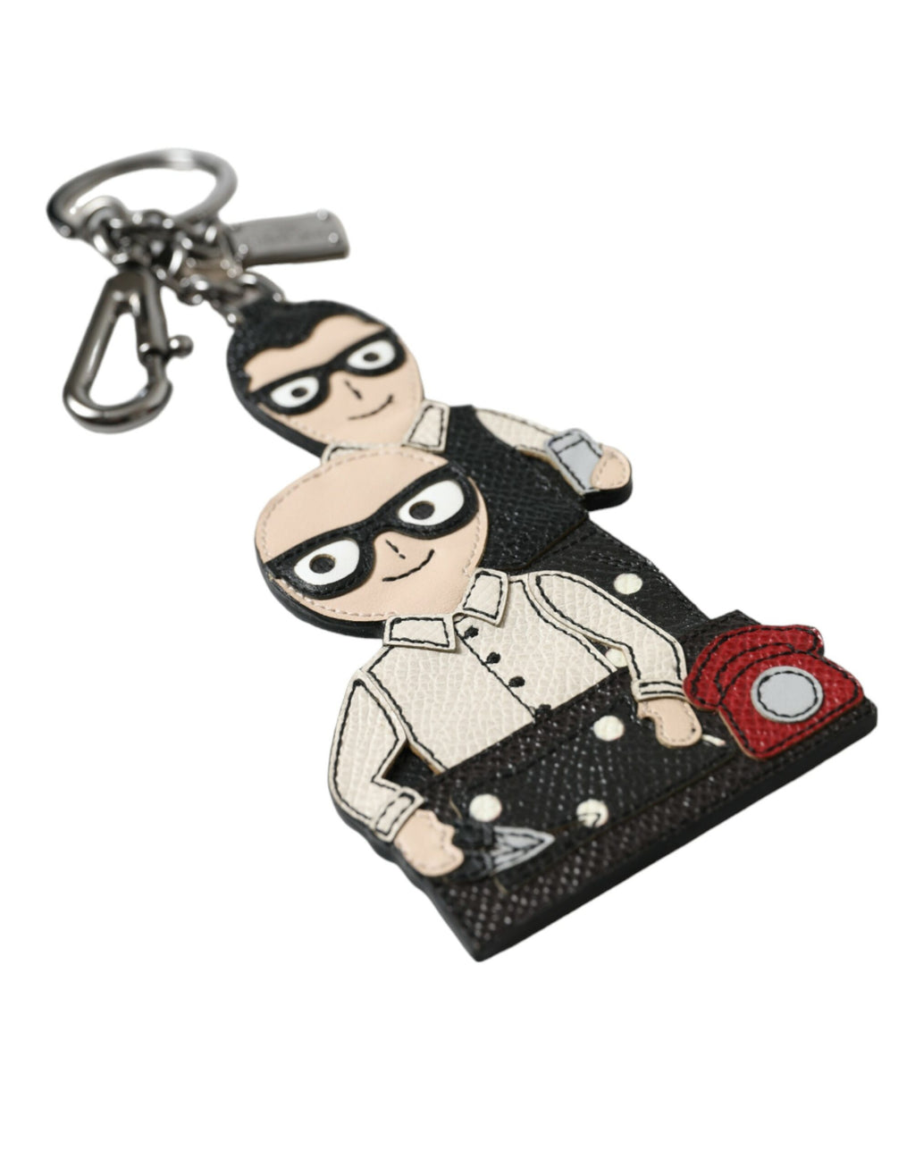 Dolce & Gabbana Portachiavi in Pelle Dominico Stefano con Logo Distintivo #DGFAMILY