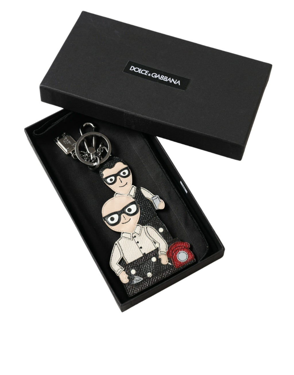 Dolce & Gabbana Portachiavi in Pelle Dominico Stefano con Logo Distintivo #DGFAMILY
